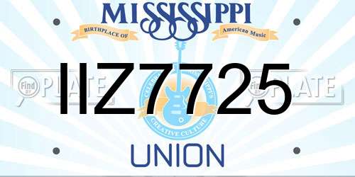 IIZ7725 Mississippi License Plate