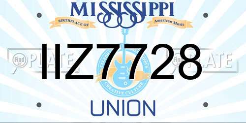 IIZ7728 Mississippi License Plate