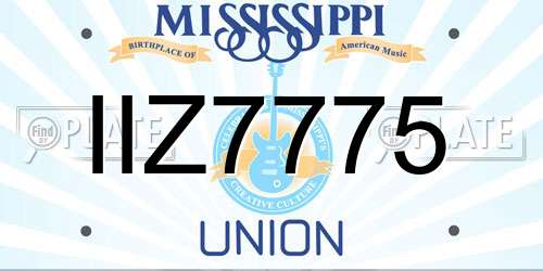 IIZ7775 Mississippi License Plate