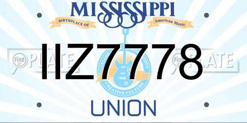 IIZ7778 Mississippi License Plate