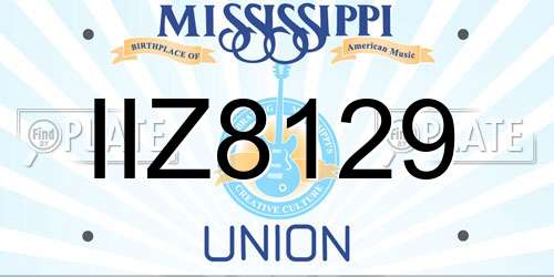 IIZ8129 Mississippi License Plate