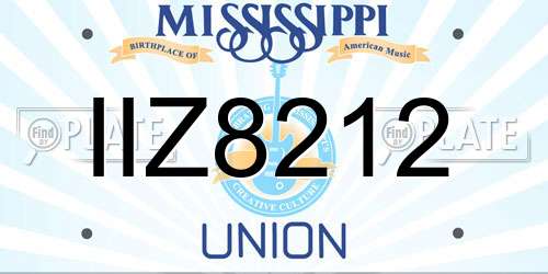 IIZ8212 Mississippi License Plate