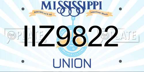 IIZ9822 Mississippi License Plate