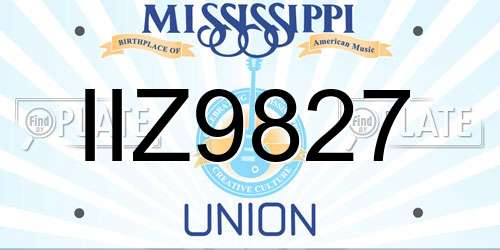 IIZ9827 Mississippi License Plate