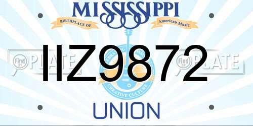 IIZ9872 Mississippi License Plate