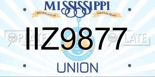 IIZ9877 Mississippi License Plate