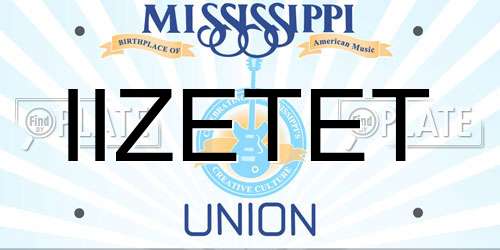 IIZETET Mississippi License Plate