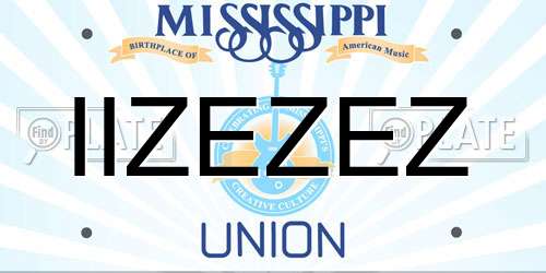 IIZEZEZ Mississippi License Plate