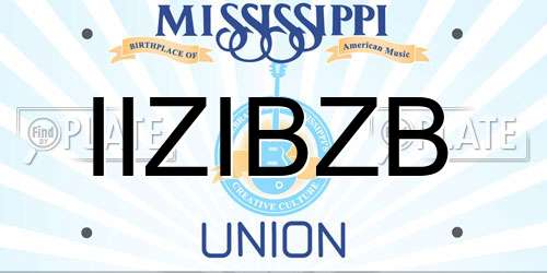 IIZIBZB Mississippi License Plate