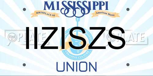 IIZISZS Mississippi License Plate