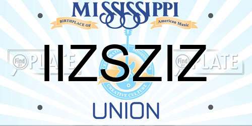 IIZSZIZ Mississippi License Plate