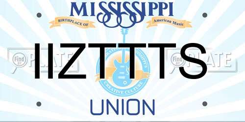 IIZTTTS Mississippi License Plate