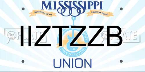 IIZTZZB Mississippi License Plate