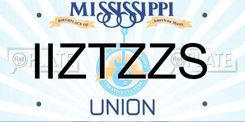 IIZTZZS Mississippi License Plate