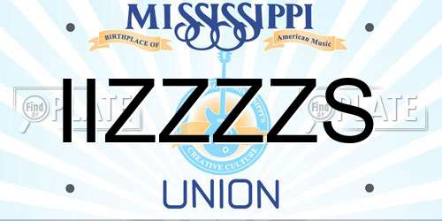 IIZZZZS Mississippi License Plate