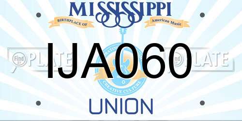 IJA060 Mississippi License Plate