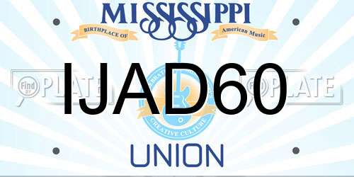 IJAD60 Mississippi License Plate