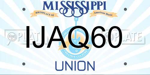 IJAQ60 Mississippi License Plate