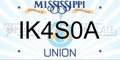 IK4S0A Mississippi License Plate