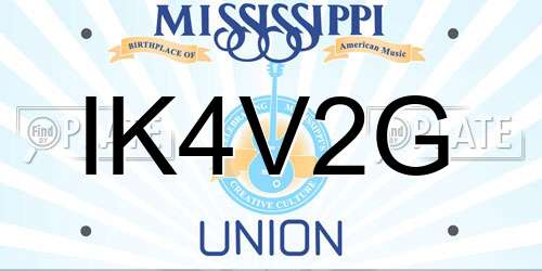 IK4V2G Mississippi License Plate