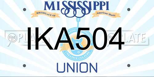 IKA504 Mississippi License Plate