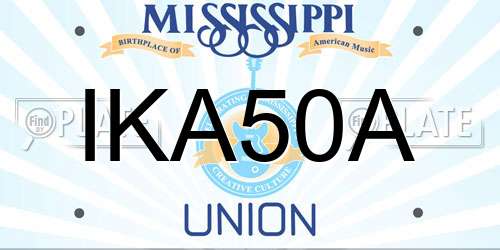 IKA50A Mississippi License Plate