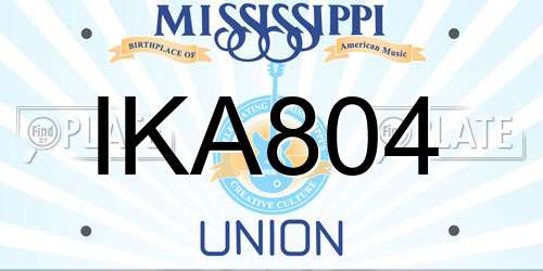 IKA804 Mississippi License Plate
