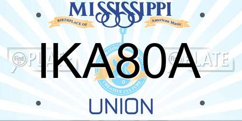 IKA80A Mississippi License Plate
