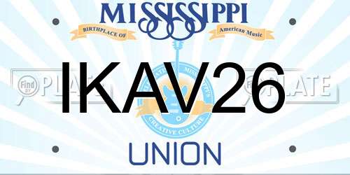IKAV26 Mississippi License Plate