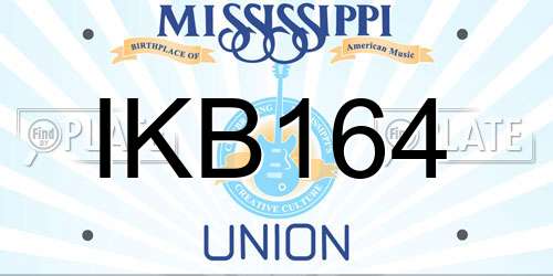 IKB164 Mississippi License Plate