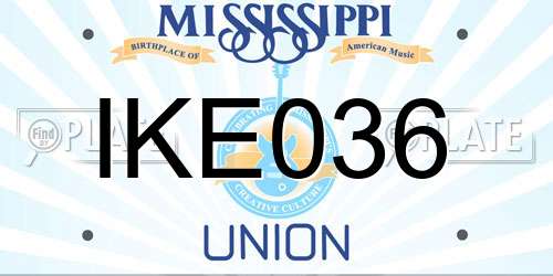 IKE036 Mississippi License Plate