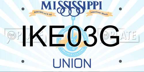 IKE03G Mississippi License Plate