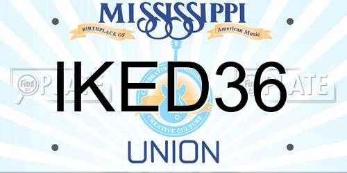 IKED36 Mississippi License Plate