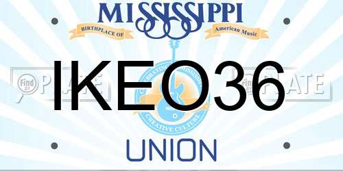 IKEO36 Mississippi License Plate