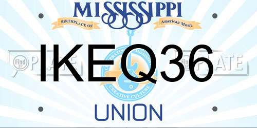 IKEQ36 Mississippi License Plate