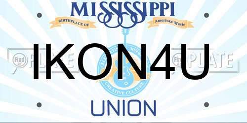 IKON4U Mississippi License Plate