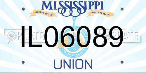 IL06089 Mississippi License Plate