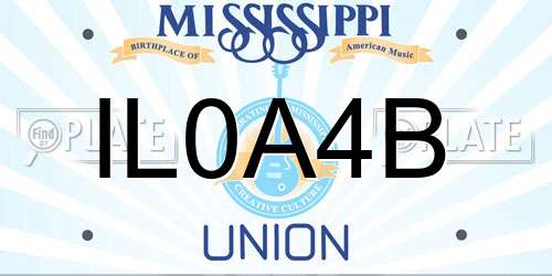 IL0A4B Mississippi License Plate