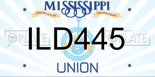 ILD445 Mississippi License Plate