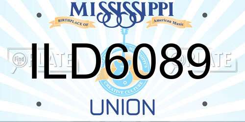 ILD6089 Mississippi License Plate