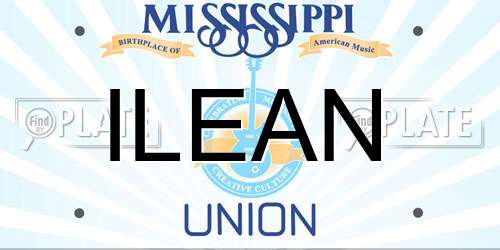 ILEAN Mississippi License Plate