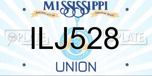 ILJ528 Mississippi License Plate