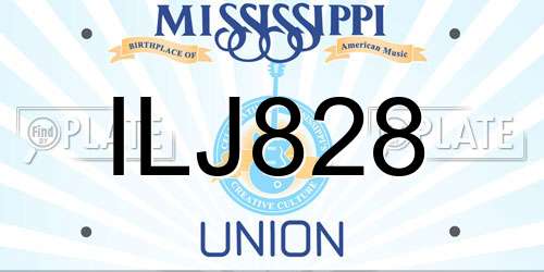 ILJ828 Mississippi License Plate