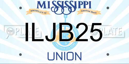 ILJB25 Mississippi License Plate