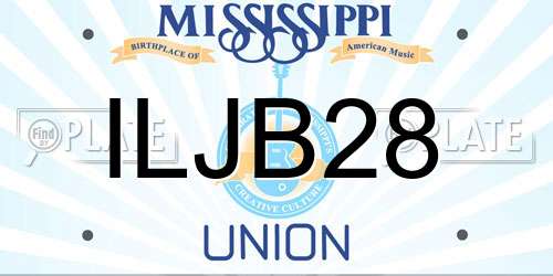 ILJB28 Mississippi License Plate