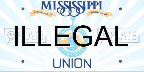 ILLEGAL Mississippi License Plate