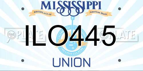 ILO445 Mississippi License Plate