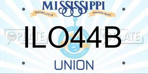 ILO44B Mississippi License Plate
