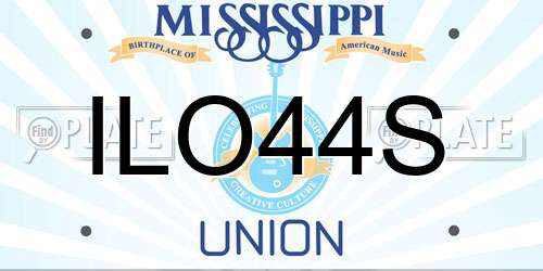 ILO44S Mississippi License Plate