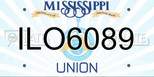 ILO6089 Mississippi License Plate